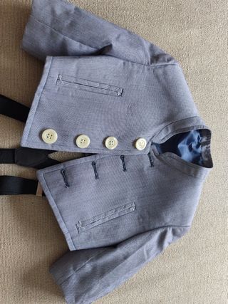 Traje de campero para niño azul y blanco