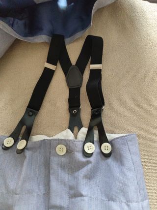 Traje de campero para niño azul y blanco