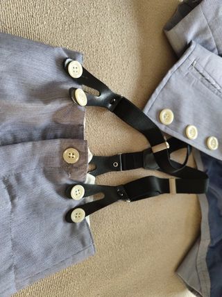 Traje de campero para niño azul y blanco