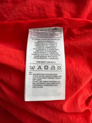 Adidas Giacca a Vento Nero Rosso Bianco S