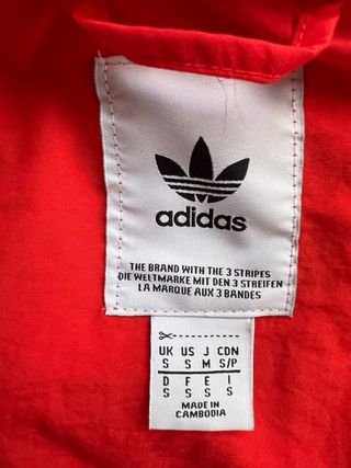 Adidas Giacca a Vento Nero Rosso Bianco S