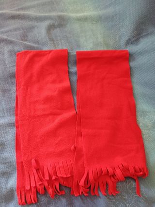 2 Sciarpe rosse in pile bambini 