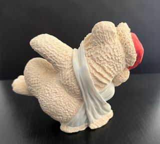 Statuetta in ceramica orso di Natale