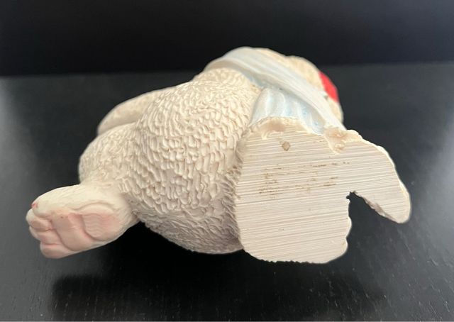 Statuetta in ceramica orso di Natale