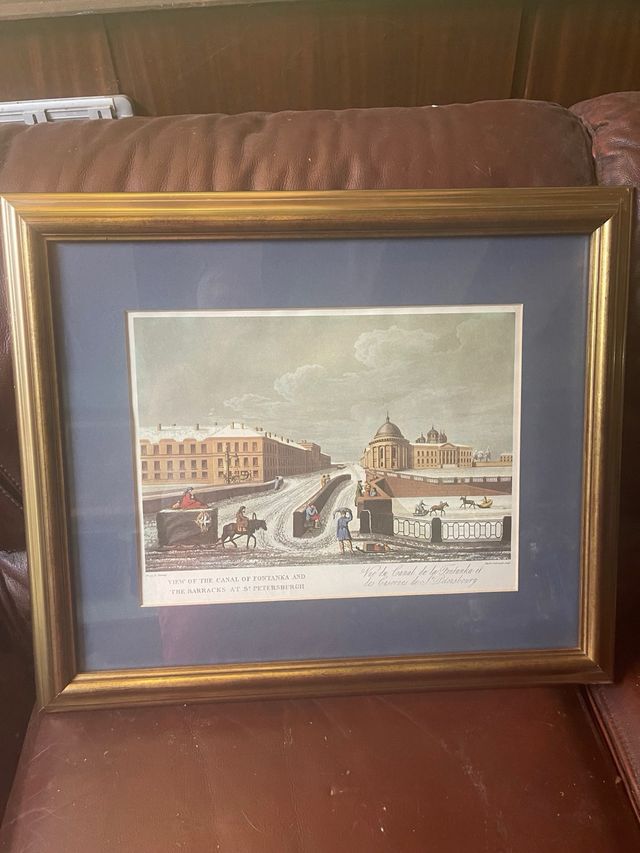 Litografia antigua de San Petesburgo grande.