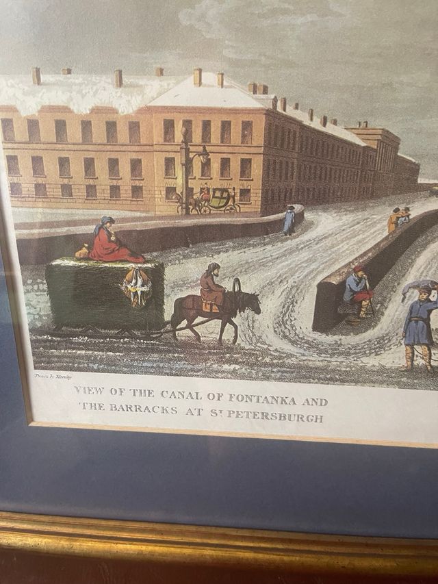 Litografia antigua de San Petesburgo grande.