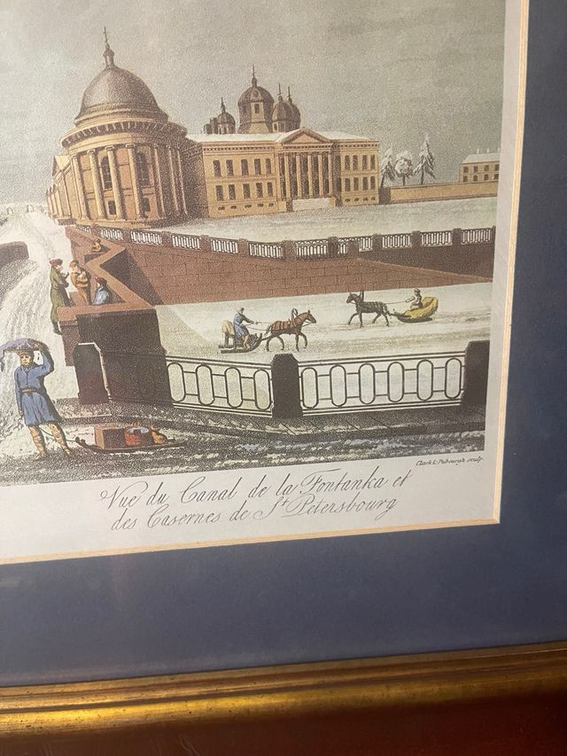 Litografia antigua de San Petesburgo grande.