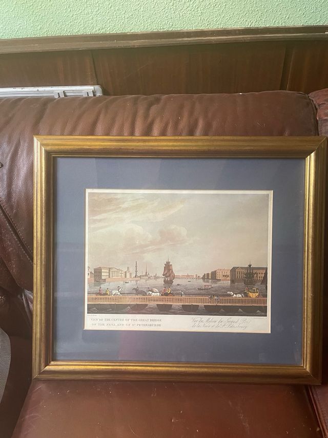 Litografia antigua de San Petesburgo.