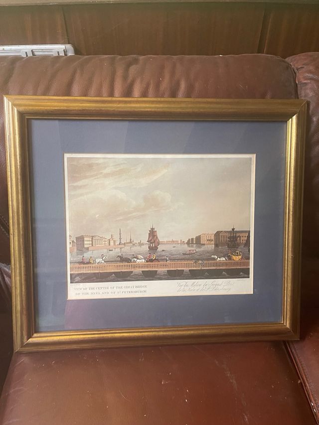 Litografia antigua de San Petesburgo.