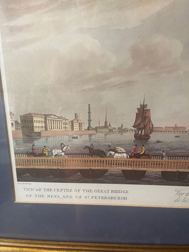 Litografia antigua de San Petesburgo.