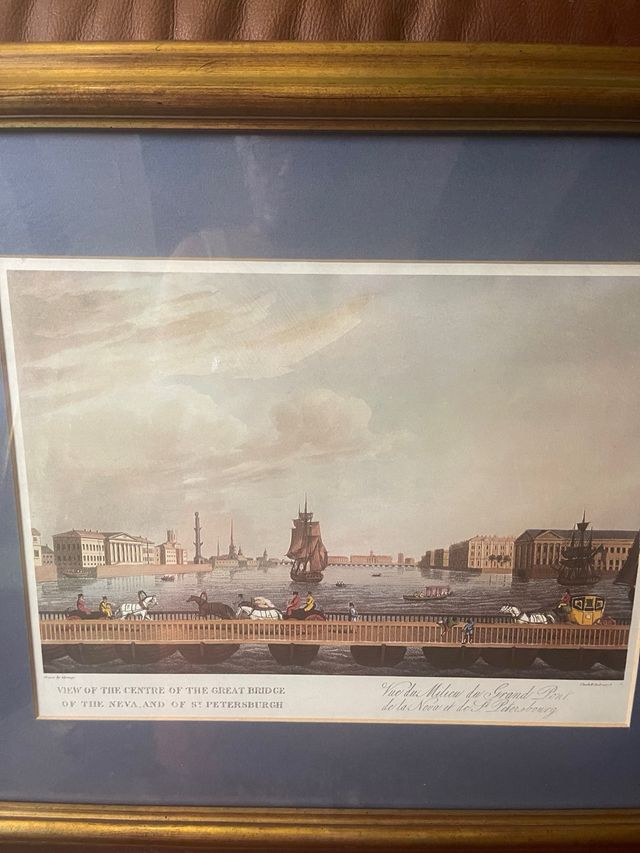 Litografia antigua de San Petesburgo.