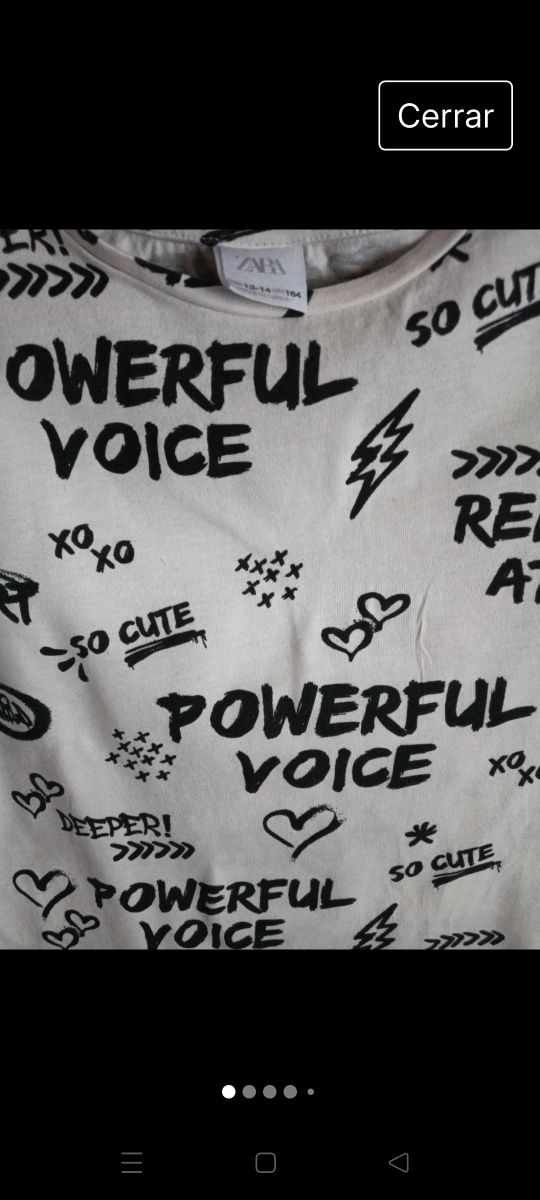Camiseta moderna chica.Zara