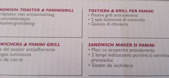 Tostiera e grill per panini