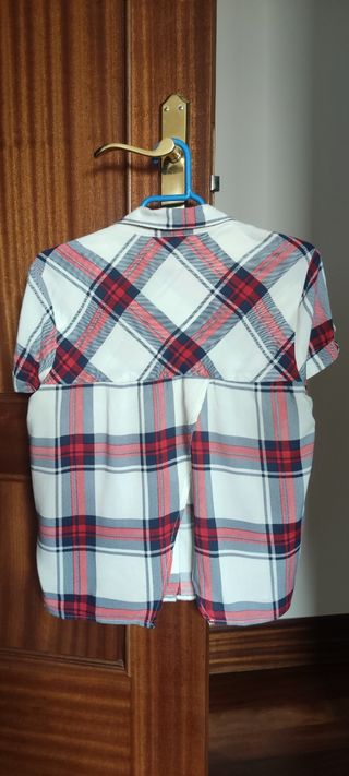 Camisa cuadros manga corta, talla S