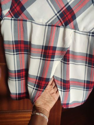 Camisa cuadros manga corta, talla S