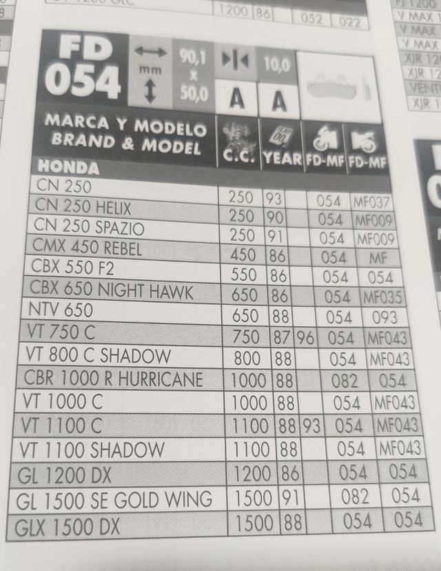 Pastillas de freno Galfer FD 054