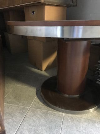 tavolo legno e acciaio anni 70