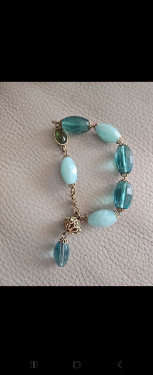 Pulsera y pendientes Agua Marina