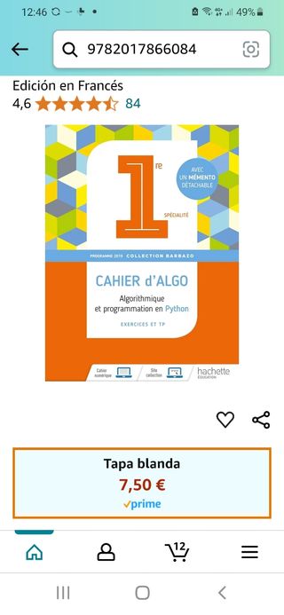 Libro escolar 1ere cahier d'algo