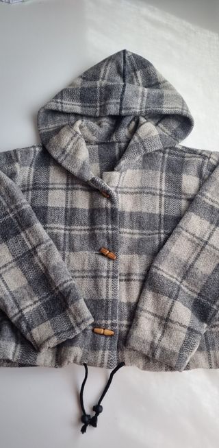 Trenka de cuadros gris talla M