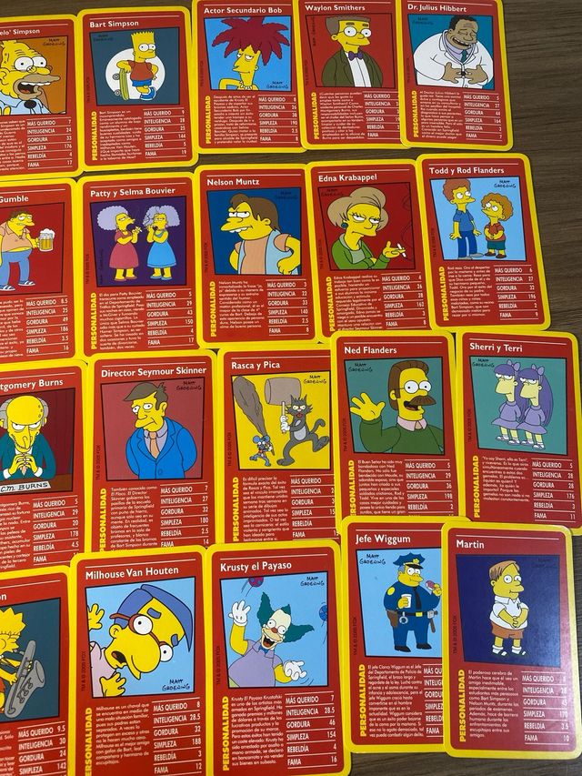 Cartas LOS SIMPSONS TOP TRUMPS