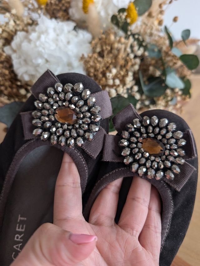 *-60% Bailarinas Ante Pedrería T.37*