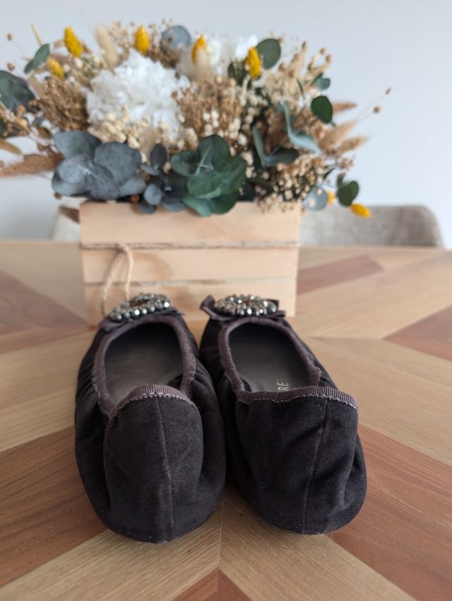 *-60% Bailarinas Ante Pedrería T.37*