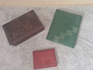 Caja de puros, cuaderno y álbum fotos vintage