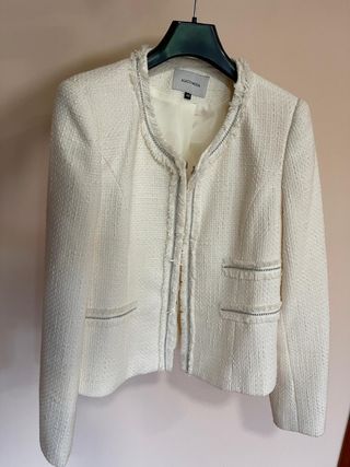 Chaqueta blazer blanco crudo, Aleco Moda, talla 44