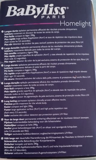 Depiladora luz pulsada Babyliss Homelig