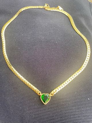 Gargantilla acero corazón verde