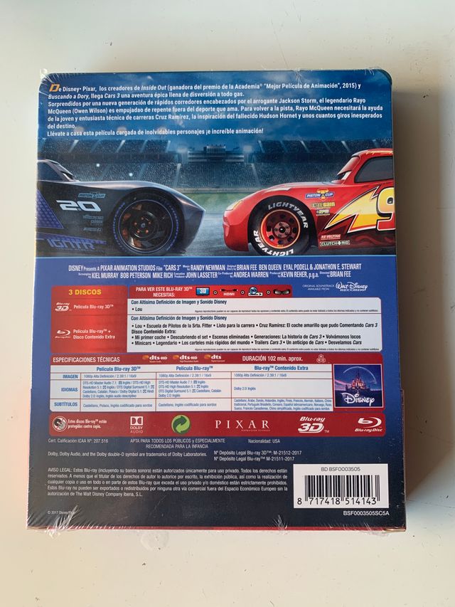 Cars 3 Steelbook BLURAY 3D ES
