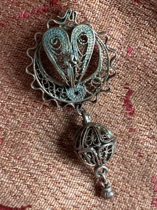 Pendiente plata antiguo filigrana