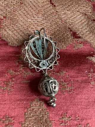 Pendiente plata antiguo filigrana