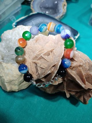 PENDIENTES + PULSERA Y COLGANTE AGATAS