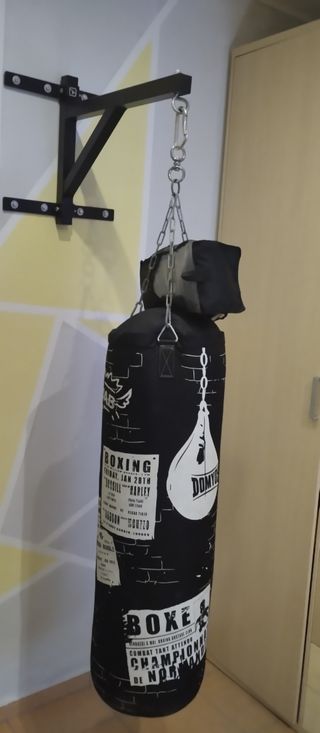 Saco boxeo+soporte pared