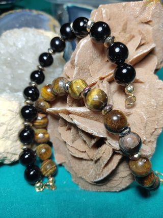PULSERA ONIX Y OJO DE TIGRE