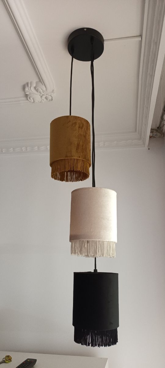 Lampara colgante techo con 3 mamparas 