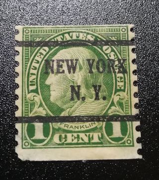 Sello USA 1912-18 1cent verdeRaro dentell vertical