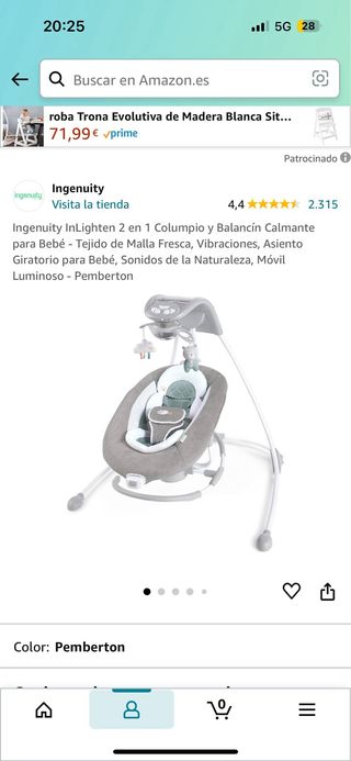Hamaca columpio bebe automatico