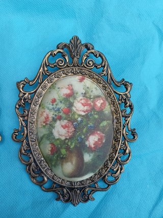 Marcos victorianos antiguos con tela de seda