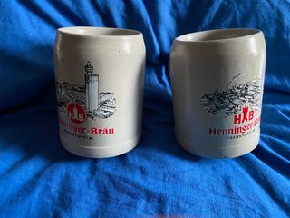 2 Boccali Birra Ceramica - HB + omaggio