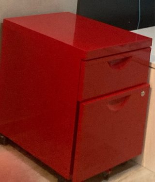 Mueble auxiliar oficina en metal. Dos cajones.
