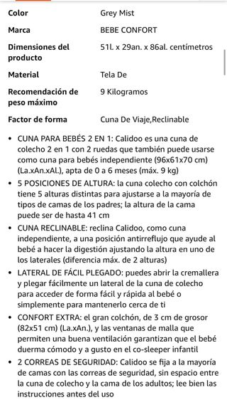 Bebeconfort Calidoo, Cuna Bebé y Moisés 2 en 1