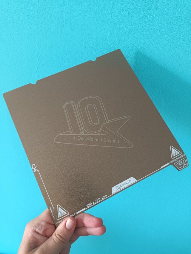 Placa Construcción Creality 10 Aniv.