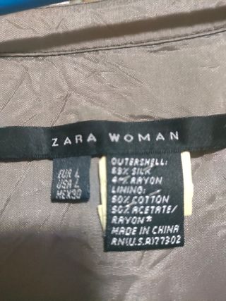 Vestido Zara terciopelo topo