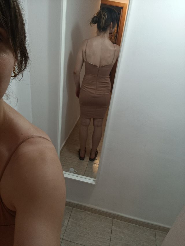 Vestido Ajustado Tubo Rosa palo fiesta