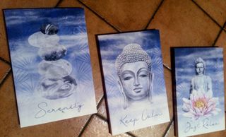 3 cornici Zen-statuetta Buddha 