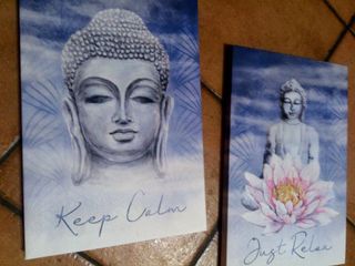 3 cornici Zen-statuetta Buddha 