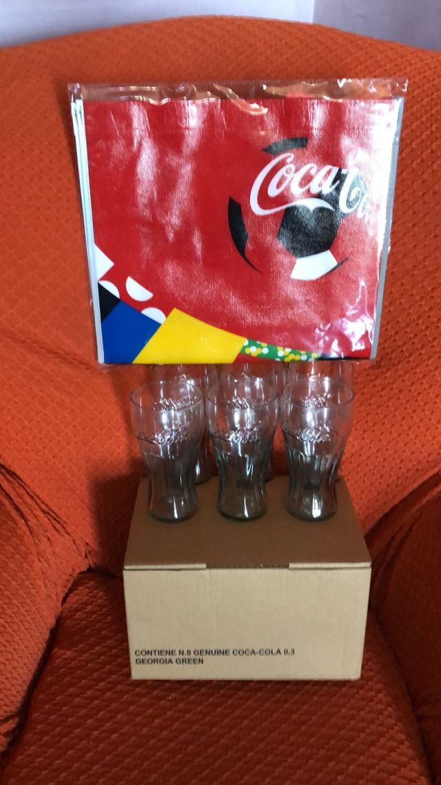 Set  6 bicchieri + borsa Coca Cola